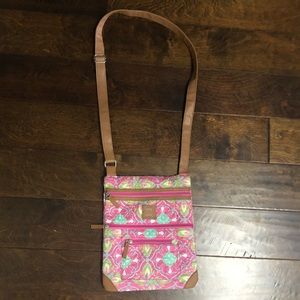 Pink Floral Stone Mountain Crossbody Purse